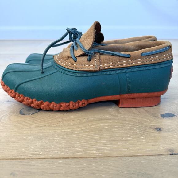 Bean Boots L.L. Bean Green/brown Waterproof Duck Shoes Women Sz 9 - Picture 4 of 8